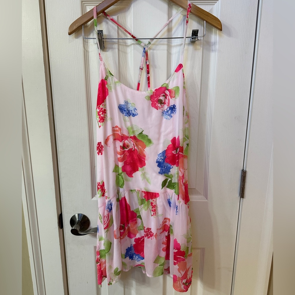 Abercrombie & Fitch Pink Floral Dress Shabby Chic Cottagecore Spring Summer M